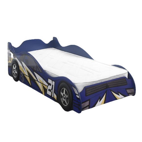 Kids blue race car bed - race,