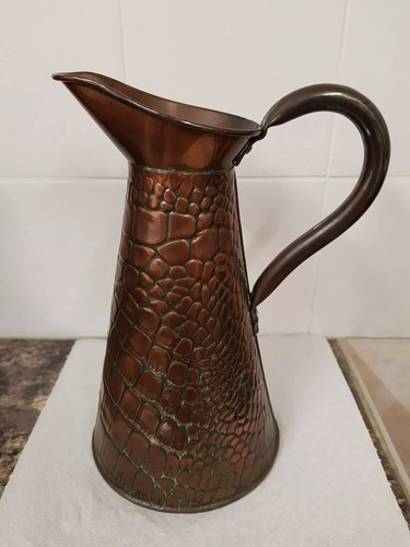 Vintage copper jug lizard skin - vintage,