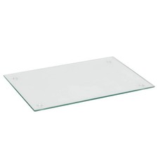 1x Clear 50cm x 40cm Glass Chopping Board Kitchen Cutting Worktop Saver
