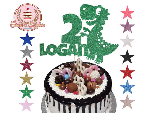 Dinosaur glitter cake - dinosaur,