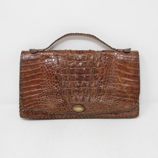 Vintage 1930s 1940s Real Crocodile Skin Clutch Bag Purse Handbag