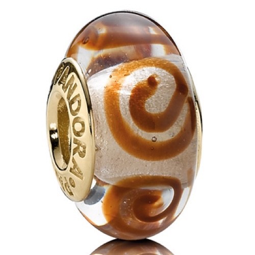 Rare pandora 14k gold - rare, coffee