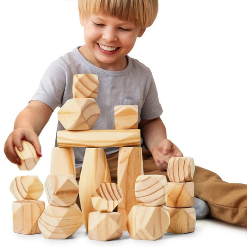 Wooden balancing stones - wooden,