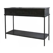 Black Iron Console Table with 3 drawers H91/L123/W41 cm