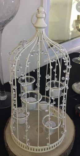 Beaded birdcage table - beaded,