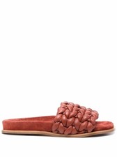Chloe Kacey Woven Leather Mules sandals  35 UK 2 tan beach summer slip on  £290