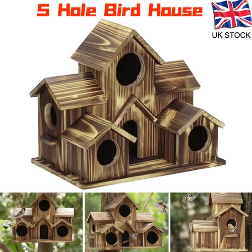 Outside wooden bird houses - outside,