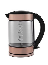 Rose Gold Glass Fast Boil Kettle 1.7L – Stylish Electric Jug