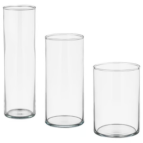 Cylinder glass vase set 3 - vase,