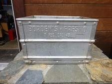 Vintage 1949 Metal / Aluminum Borden's  Milk Bottle Crate  Fresno, Ca.