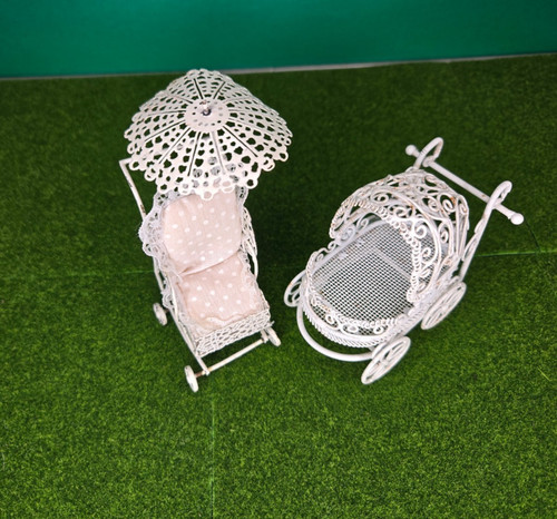 White ornate metal push - white,