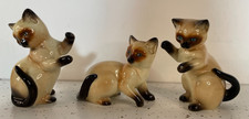 3 Goebel West Germany Siamese Cats with Blue Eyes 12A 12B 12C Figurines