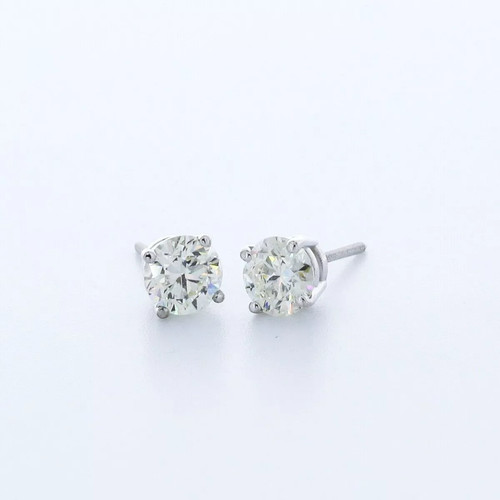 Stud earrings solid 14k - stud, white