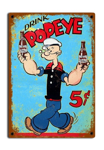 Vintage retro plaque popeye - retro,
