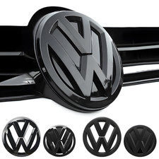 VW Golf 7 Emblem Set - Front Grille 137MM + Rear Trunk 115MM Chrome Badge Carbon