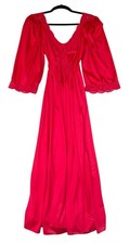Vintage OLGA Nightgown Womens Medium Red Lace Old Hollywood Romantic Style 92350