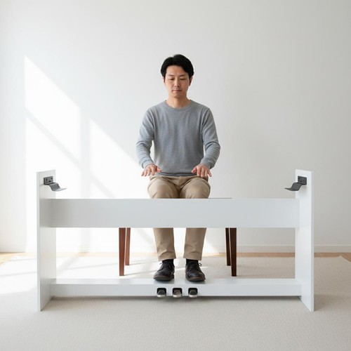 Wooden piano stand with - stand, 3