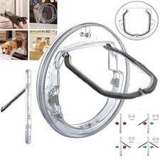 4 Way Round Locking Flap Pets Door Cat Flap Small Dogs For Glass Window Door New
