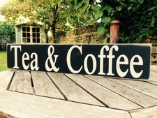 Tea & Coffee sign kitchen vintage Shop Cafe bar bakery rustic 