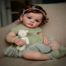 22" Realistic Reborn Baby Dolls Vinyl Silicone Real Handmade Newborn Doll Gift