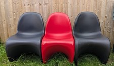 Vintage Verner Panton Chair 2xBlack 1xRed. 3 available Classic design  
