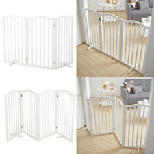 Baby Safety Fence Dog Gate Arched Wooden Pet Cat PlayPen Barrier w/ Support Feet
