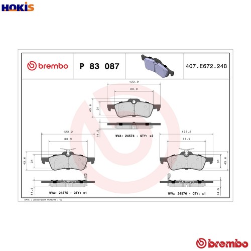 Brake pad set - pad,