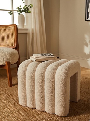 White small wave footstools - small,