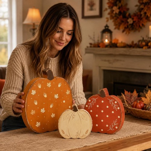 Halloween wooden pumpkin sign - wooden,