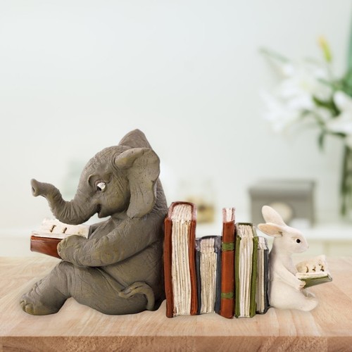 Gray elephant reading - elephant, &