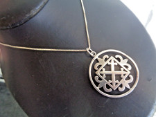 Ortak St Magnus Pendant Cross & Chain  LARGE Scottish Sterling Silver Orkney