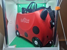 Trunki Kids Suitcase Ladybird Harley Red Black Ride On Strap & Key Hand Luggage