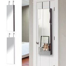 Mirrored Jewellery Storage Cabinet Organiser Hanging Lockable w/ 6 Inner LED