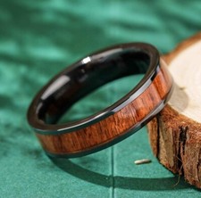 Mens Wedding Ring 8mm  Wood