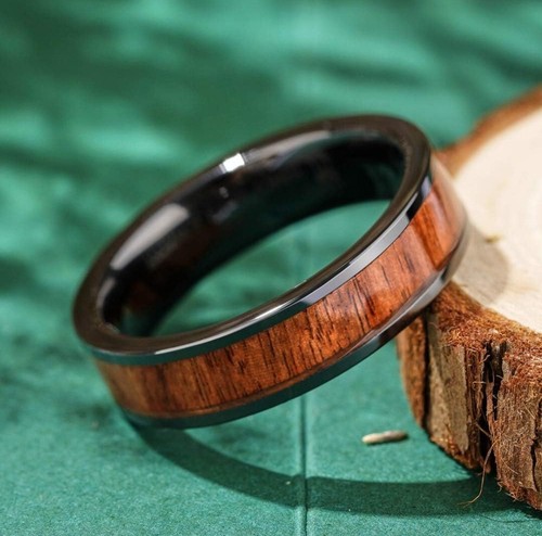 Mens 8mm koa wood inlay - mens,