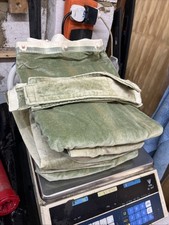 Caravan Motorhome Curtains, Set Of 6 Green  Velvet With Tiebacks (3pairs)