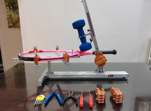 Tennis racquet stringing - racquet,