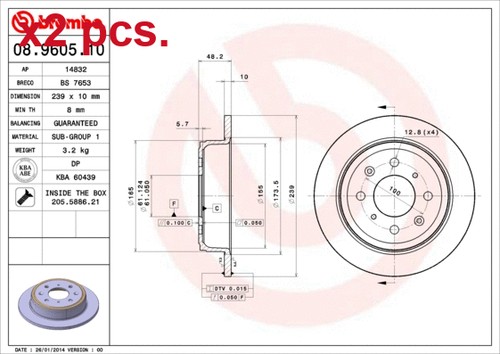 Pcs rear brake disc rotos - brake,