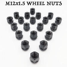 M12x1.5 Open Wheel Nuts Black