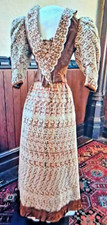Antique 1890s brown silk cream