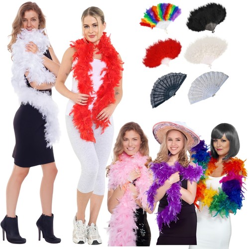 New feather fan boa 150cm - boa, red