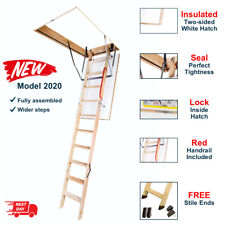 Optistep Wood Timber Folding Loft Ladder Hatch 70cm x 120cm (280cm) Attic Stairs