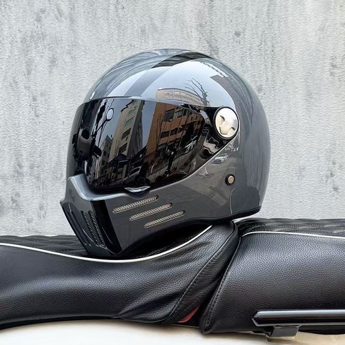 Retro motorcycle helmet full - helmet,