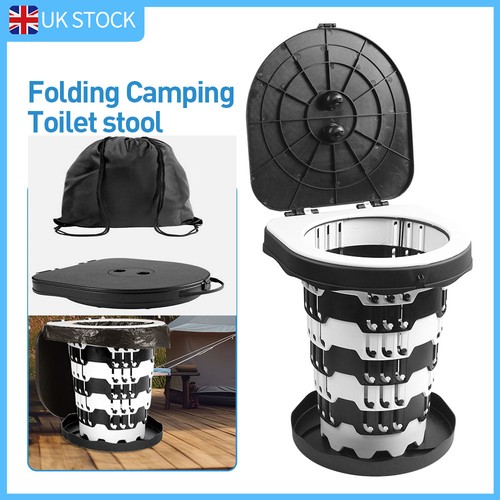 Folding camping toilet lid - w/,