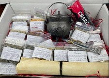 Cast Iron Cauldron Herb Kit: Incense Making Set with Triple Moon Design Witch