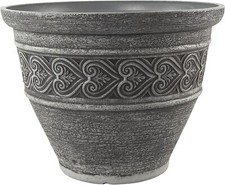 20 Litre Stone Look Large Plant Pot Outdoor Garden Round Plastic Flower Planter