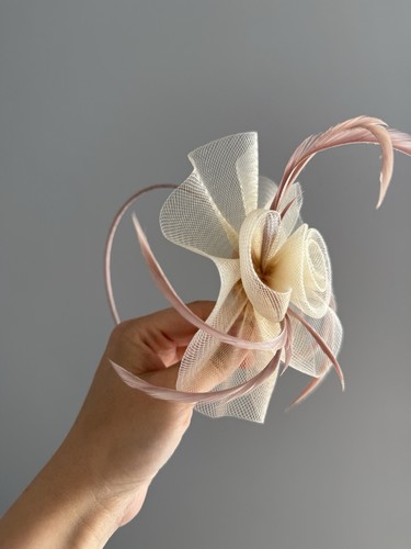 Ivory blush fascinator - ivory, hat