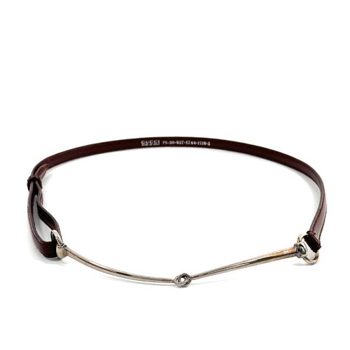 Gucci horsebit thin belt - thin, dark