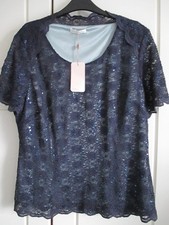 JACQUES VERT NAVY SEQUINED TOP