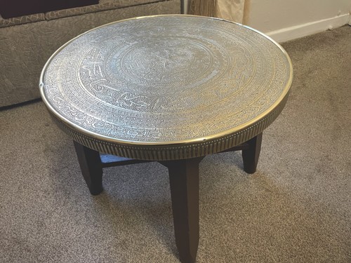 Antique benares table - benares,